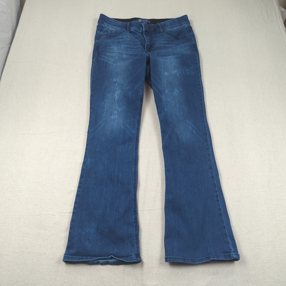 Democracy Jeans Womens 12 Blue Ab Solution Boot Cut Stretch Western Boho